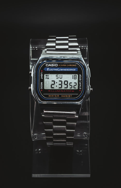 Casio A168 digital display, front view