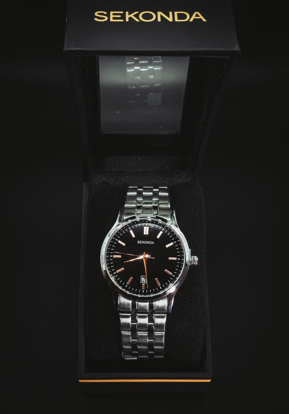 Sekonda black dial in its presentation box